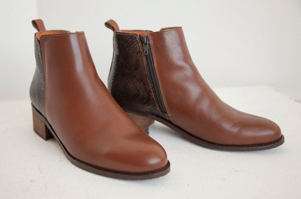boots en cuir couleur camel