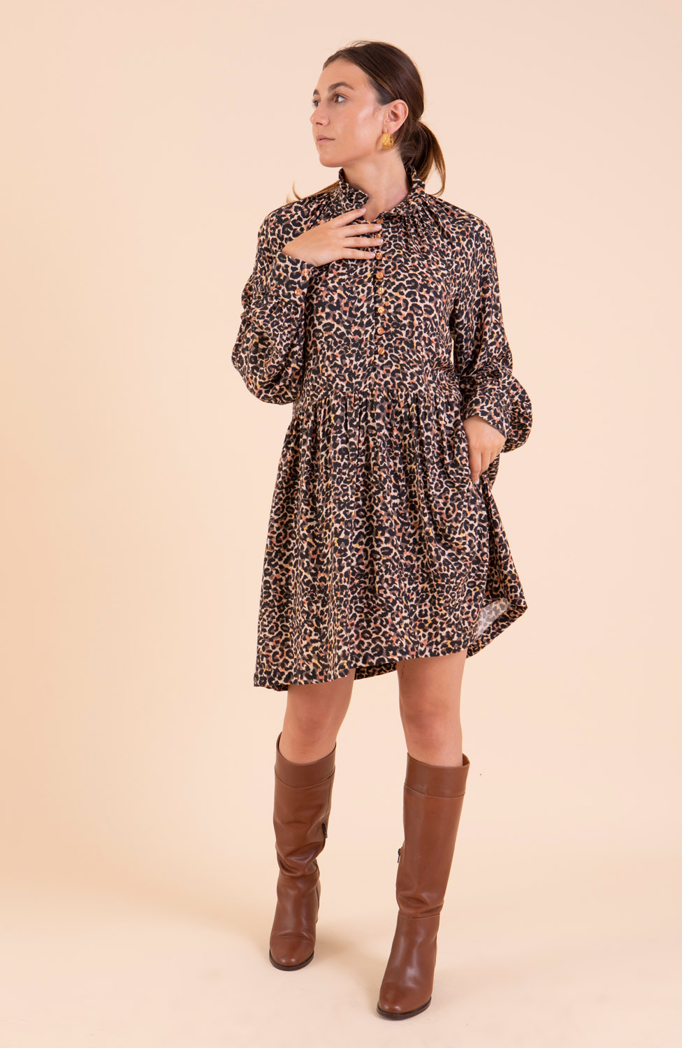 robes, nouveautes - Robe imprimé léopard Isabella