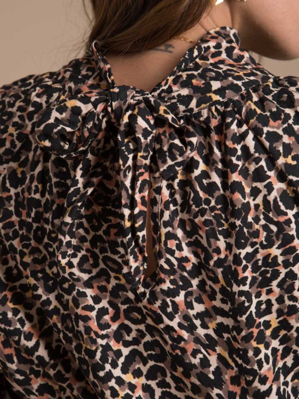 chemises-blouses, nouveautes - Fanny Blouse femme fluide imprimé léopard made in France