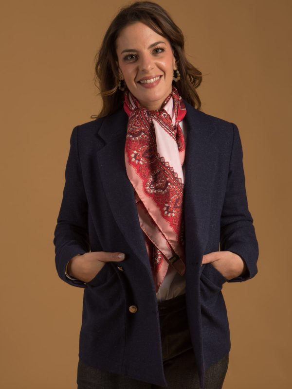 nouvelle-collection-made-in-france, idees-cadeaux, accessoires - Foulard rose en soie femme Made-in-France