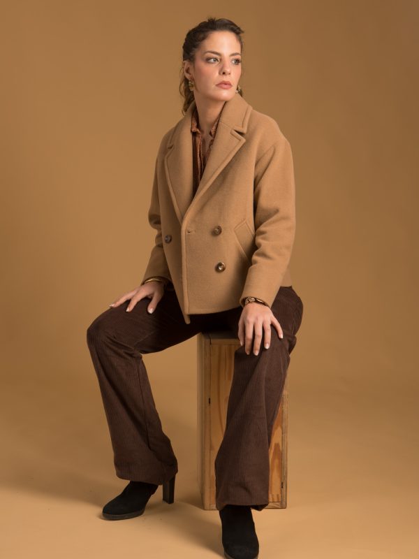 vestes-manteaux, nouvelle-collection-made-in-france - Comédie - Manteau en laine cachemire camel femme made-in-France