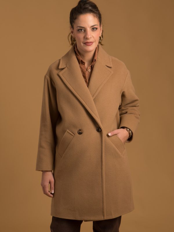 vestes-manteaux, nouvelle-collection-made-in-france - Candice - Manteau long en laine cachemire camel femme made-in-France