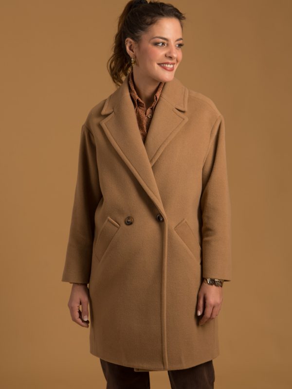 vestes-manteaux, nouvelle-collection-made-in-france - Candice - Manteau long en laine cachemire camel femme made-in-France