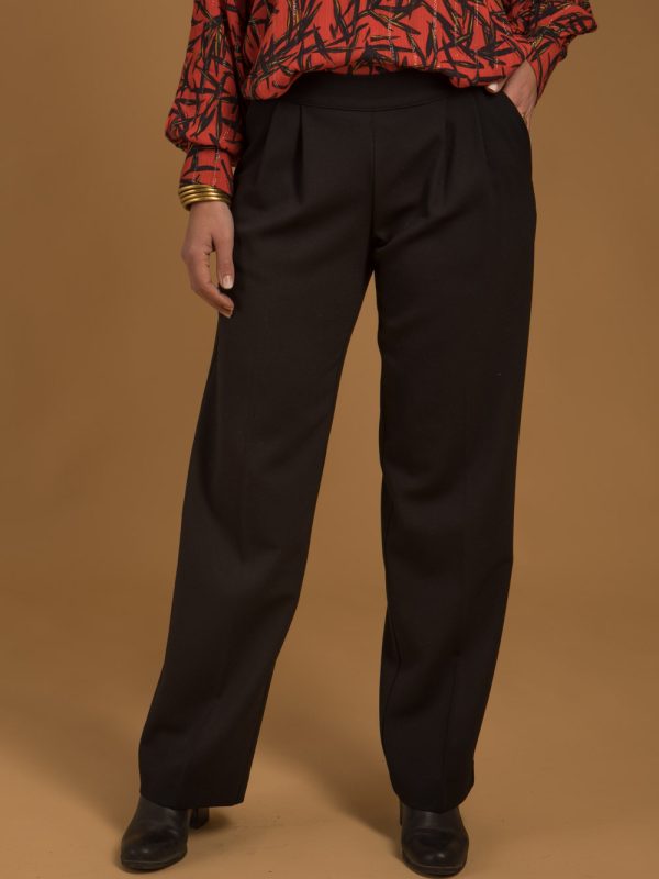 pantalons-shorts, nouvelle-collection-made-in-france - Pantalon Colin noir laine Femme made-in-France