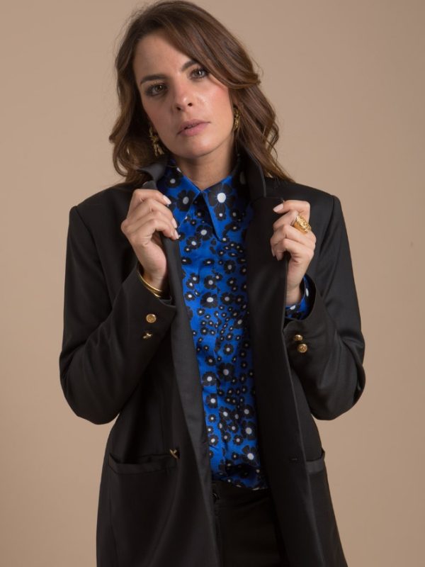 vestes-manteaux, nouvelle-collection-made-in-france - Raphaëlle - veste blazer femme en laine noire Made-in-France