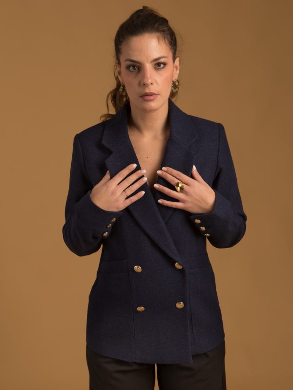 vestes-manteaux, nouvelle-collection-made-in-france - Swan - Veste bleue femme Made-in-France