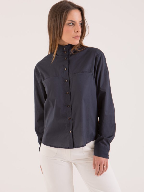 nouvelle-collection-made-in-france, hauts-danielle-engel, chemises-blouses - Jade - chemise bleue Made in France