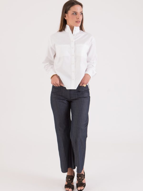 nouvelle-collection-made-in-france, jeans - June — Pantalon bleu à rayures femme - Fabrication Française