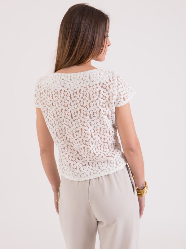 tenues-de-ceremonie, t-shirt-tops, nouvelle-collection-made-in-france, hauts-danielle-engel, chemises-blouses - Blouse à fleurs Made in France