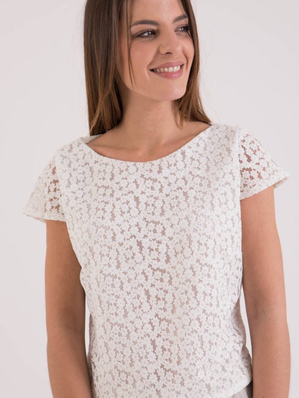 tenues-de-ceremonie, t-shirt-tops, nouvelle-collection-made-in-france, hauts-danielle-engel, chemises-blouses - Blouse à fleurs Made in France