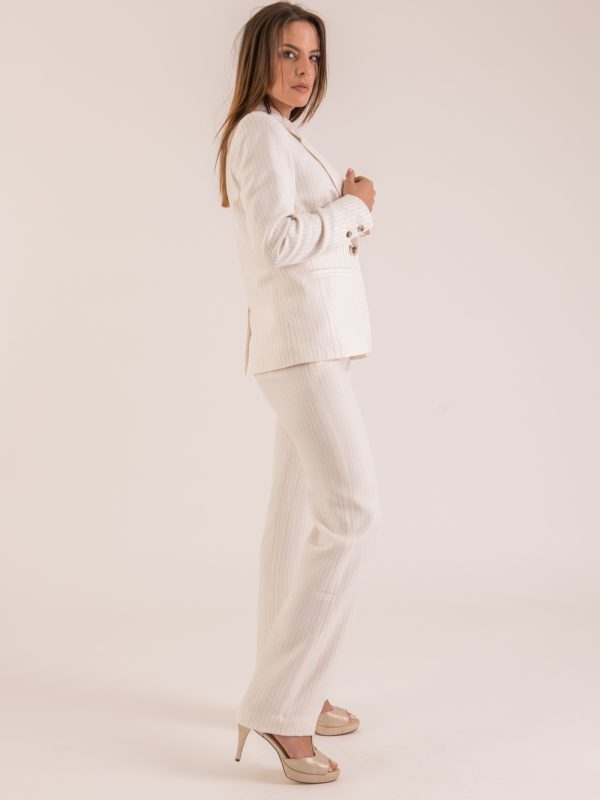 tenues-de-ceremonie, pantalons-shorts, nouvelle-collection-made-in-france - Leo –  Pantalon à rayures femme - Made in France