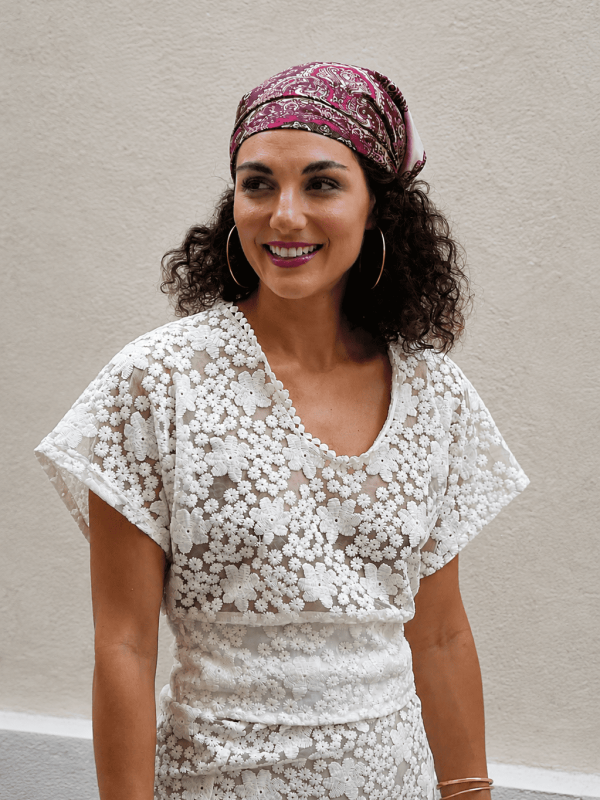 t-shirt-tops, nouvelle-collection-made-in-france, hauts-danielle-engel - Haut en dentelle fleurie - fabriqué en France