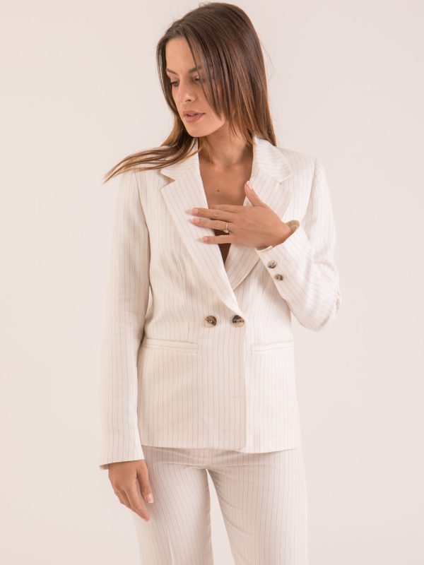 vestes-trenchs, tenues-de-ceremonie, nouvelle-collection-made-in-france - Raphaëlle — Veste à rayures femme - Fabrication française