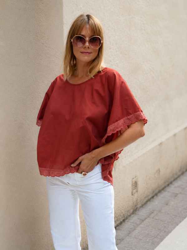 nouvelle-collection-made-in-france, hauts-danielle-engel, chemises-blouses - Blouse Terracotta femme - Made in France