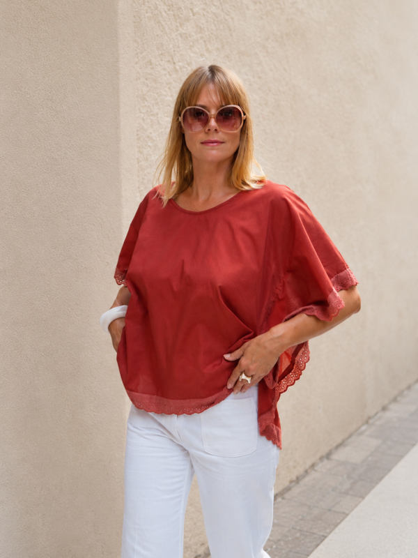 nouvelle-collection-made-in-france, hauts-danielle-engel, chemises-blouses - Blouse Terracotta femme - Made in France