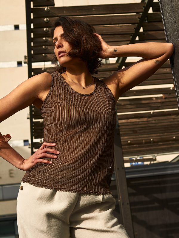 t-shirt-tops, nouvelle-collection-made-in-france, hauts-danielle-engel - Top en maille femme Made in France