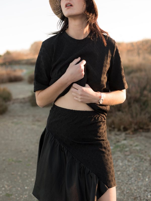 nouvelle-collection-made-in-france - Jupe asymétrique noire femme fabrication Française