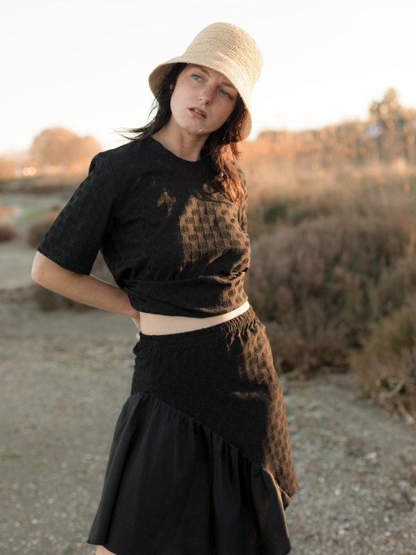 nouvelle-collection-made-in-france - Jupe asymétrique noire femme fabrication Française
