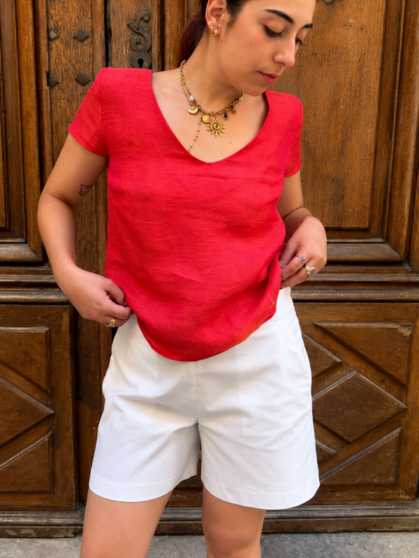 nouvelle-collection-made-in-france, jupes - Short en coton femme Made in France