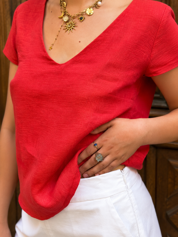 t-shirt-tops, nouvelle-collection-made-in-france, hauts-danielle-engel - Top en lin femme Made in France