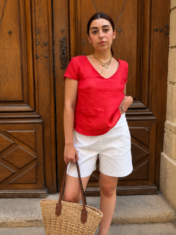 t-shirt-tops, nouvelle-collection-made-in-france, hauts-danielle-engel - Top en lin femme Made in France