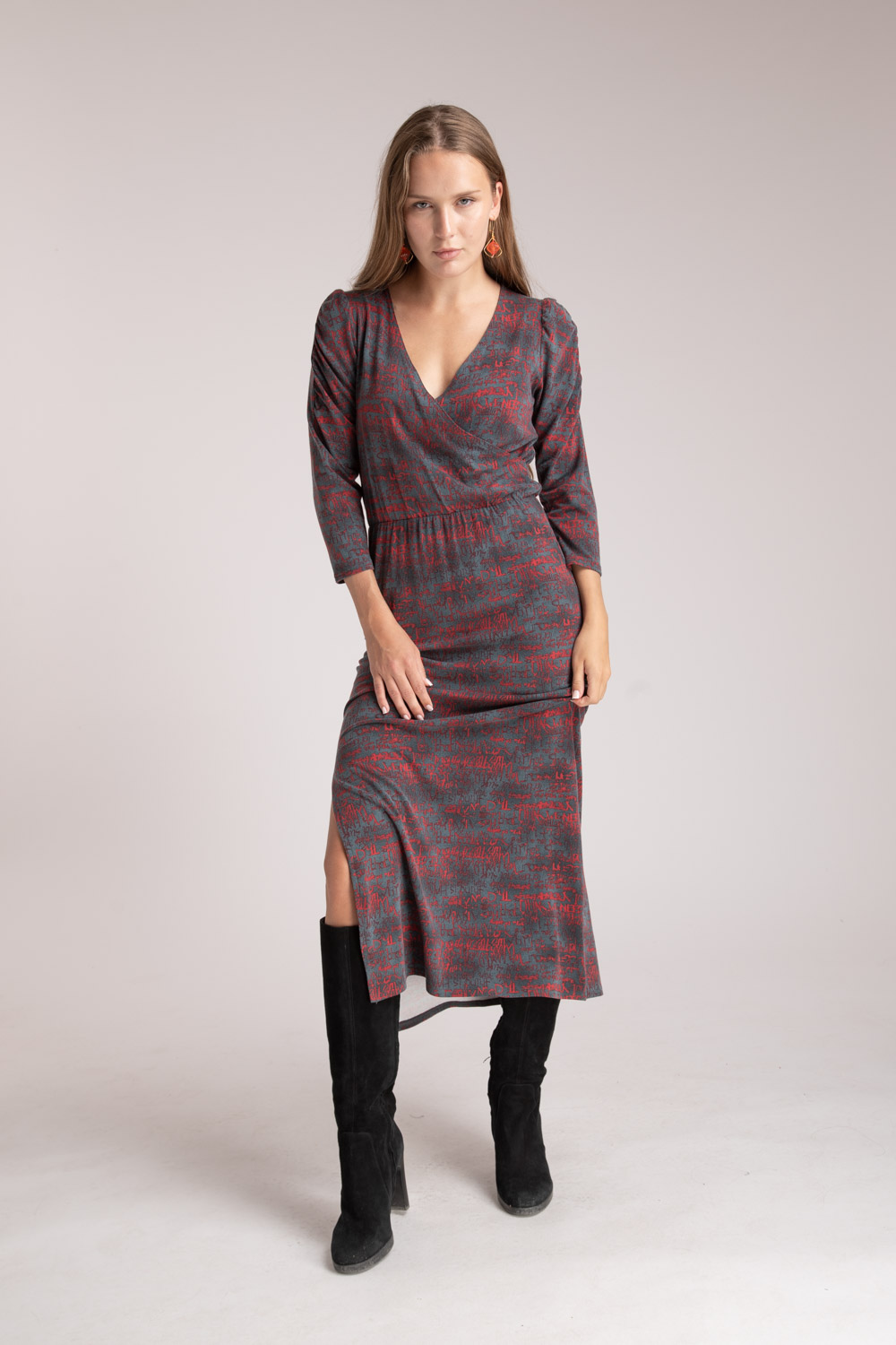 robe-femme-made-in-france-longue-en-maille-jersey-automne-hiver Anais – Robe longue imprimée – Image 1